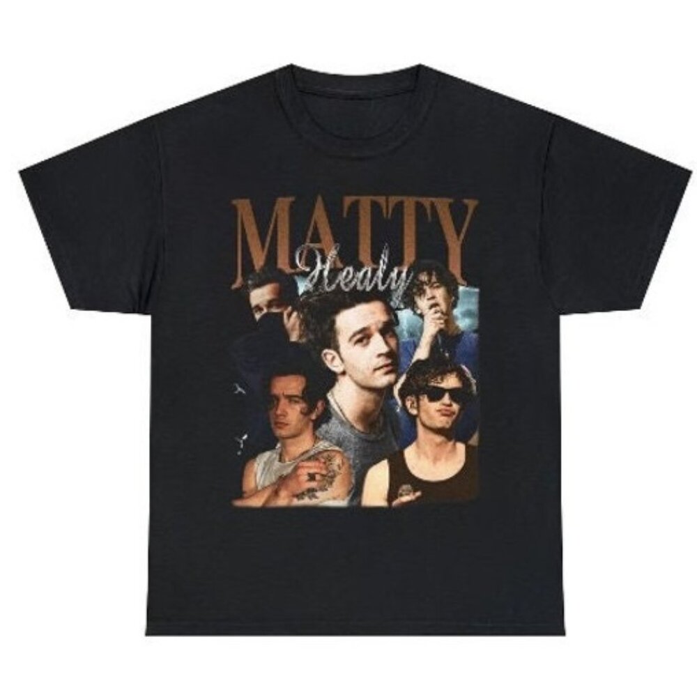 Matty Healy Homage 90s Vintage T Shirt Indie Rock Band Graphic Fan Gift Retro